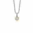 ZINZI Gold Plated Sterling Silver Pendant Round White ZIH1662G