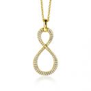 35mm ZINZI Gold Plated Sterling Silver Infinity Pendant White Zirconias ZIH2570Y (excl. necklace)