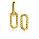 20mm ZINZI Gold Plated Sterling Silver Earrings Pendants Oval with Rope Design ZICH2553G (excl. hoop earrings)