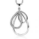 40mm ZINZI Sterling Silver Pendant Drop White ZIH1369