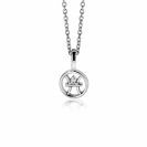 9mm ZINZI silver Pisces zodiac sign pendant set with white zirconias ZIH-VIS (without necklace)