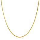 42cm ZINZI Gold Plated Sterling Silver Rope Necklace ZILC-K42G