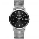 ZINZI Roman Watch 34mm Black and Silver Colored Dial Silver Colored Case and Mesh Strap  ZIW501M