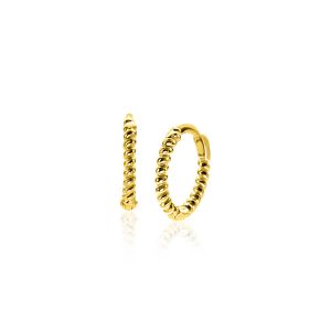 10mm ZINZI 14K Gold Hoop Earrings Twist 1,3mm width ZGO468