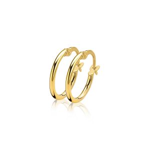 ZINZI 14K Gold Hoop Earrings Round Tube 13,5 x 1,5mm ZGO126