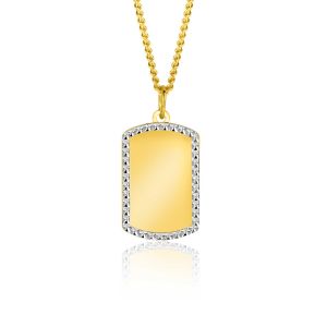 20mm ZINZI 14K Gold Engravable Flat Bar with White Gold Pearls ZGH365-20 (excl. necklace)