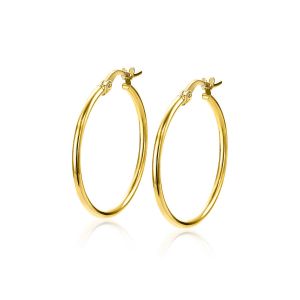 ZINZI 14K Gold Hoop Earrings Round Tube 23 x 1,5mm ZGO260