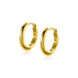 12,5mm ZINZI 14K Gold Hoop Earrings Small Round Tube 1,8mm width ZGO433