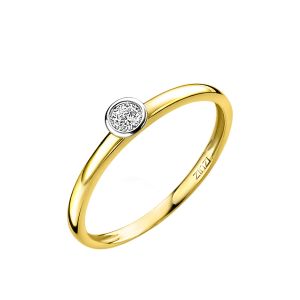 ZINZI 14K Gold Stackable Ring Round White ZGR147