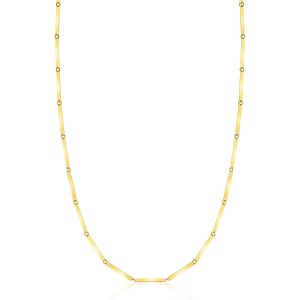 ZINZI Gold 14 karat gold solid chain necklace with elongated shiny bars 1.6mm wide 45cm ZGC491
