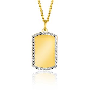 26mm ZINZI 14K Gold Engravable Flat Bar with White Gold Pearls ZGH365-26 (excl. necklace)