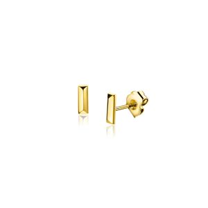 4,5mm ZINZI 14K Gold Stud Earrings Rectangular Stud ZGO477