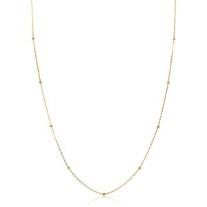 ZINZI Gold 14 carat gold link necklace with beads, 1.5mm wide, length 42-45cm ZGC502
