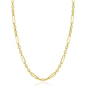 ZINZI 14K Gold Chain Necklace Paperclip and Rolo Chains 4mm width 45cm ZGC473