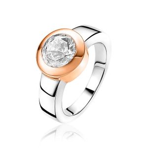 ZINZI Rose Gold Plated Sterling Silver Exchangeable Ring ZIR3