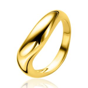 ZINZI gold plated silver ring organically shaped 6mm wide ZIR2609G