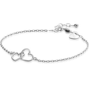 ZINZI Sterling Silver Bracelet with 2 Connected Hearts 16,5-19,5cm ZIA2513