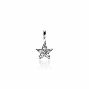 13mm ZINZI Sterling Silver Star Pendant White ZIH2138 (excl. necklace)