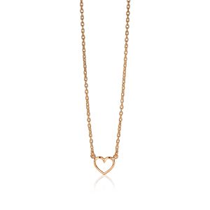 ZINZI Rose Gold Plated Sterling Silver Necklace Open Heart ZIC1420R