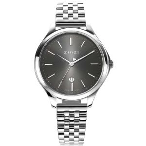 ZINZI Classy Watch 34mm Grey Dial Stainless Steel Case and Strap with Date ZIW1024