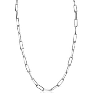 ZINZI Sterling Silver Paperclip Chain Necklace width 5mm 45cm ZIC2207