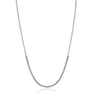 ZINZI silver jasseron necklace with bead links (2.5mm wide) in the middle 40-45cm ZIC2640