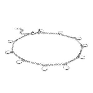 ZINZI Sterling Silver Anklet Circles 23+4cm ZIE1484