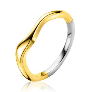 ZINZI gold plated silver ring organically shaped 3.5mm wide ZIR2627G