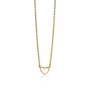 ZINZI Gold Plated Sterling Silver Necklace Open Heart ZIC1420G