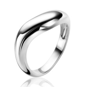 ZINZI silver ring organically shaped 6mm wide ZIR2609