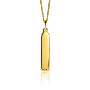 32mm ZINZI Gold Plated Sterling Silver Pendant Flat Bar ZIH2213G (excl. necklace)
