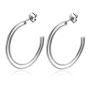 31mm ZINZI Sterling Silver Earrings Hoop with Double Tube 31x3mm ZIO2421L