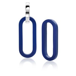 30mm ZINZI Large Oval Earrings Pendants in Trendy Lapis Lazuli Blue ZICH2456L (excl. hoop earrings)