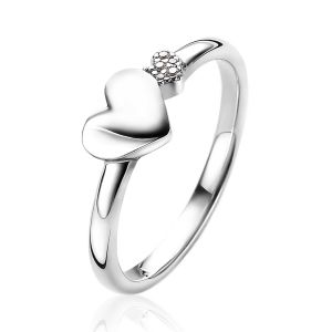 ZINZI Sterling Silver Ring Hearts White Zirconia ZIR2137