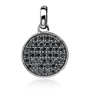 ZINZI Sterling Silver Coin Pendant Black ZIH844Z