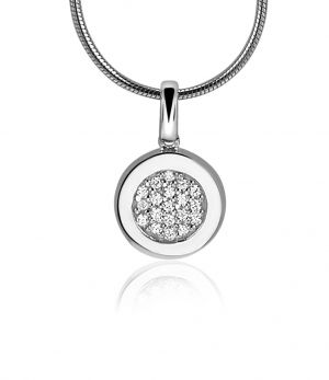 ZINZI Sterling Silver Round Pendant White ZIH1059