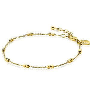 ZINZI Gold Plated Sterling Silver Bracelet with Small Cubes 17-20cm ZIA2218G