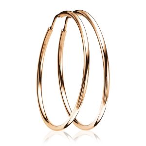 45mm ZINZI Rose Gold Plated Sterling Silver Hoop Earrings 45x2mm ZIO436R