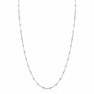 ZINZI Sterling Silver Snake Chain Necklace with Square Cut Chains and 40 Refined Shiny Beads (2,5mm width) 43-45cm ZIC2471