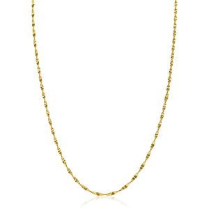 ZINZI gold plated silver necklace with sparkling twisted links 1.9mm wide 43-45cm ZIC2585G
