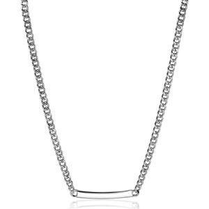 ZINZI Sterling Silver Curb Chain Necklace with Bar width 4mm 40-45cm ZIC2271