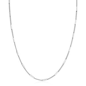 ZINZI Sterling Silver Curb Chain Necklace 45cm with Bars 1,6mm width ZIC2366