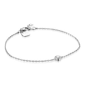 ZINZI Sterling Silver Bracelet Round White ZIA1393