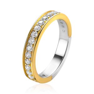 ZINZI Gold Plated Sterling Silver Ring White ZIR2050Y