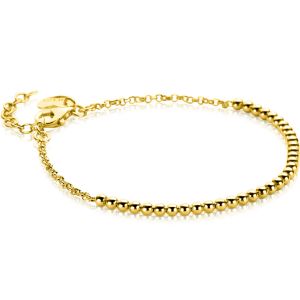 ZINZI gold plated silver jasseron bracelet with bead links (2.5mm wide) in the middle 16-19cm ZIA2640G
