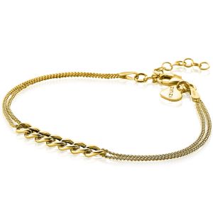 ZINZI Gold Plated Sterling Silver Multi-look Bracelet Curb Chain ZIA2185G