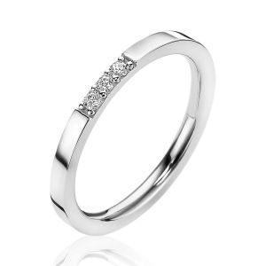 ZINZI Sterling Silver Stackable Ring 3 White Zirconia ZIR2130