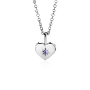 JUNE Pendant 12mm Sterling Silver Heart Birthstone Light Amethyst Zirconia (excl. necklace)