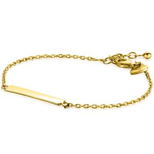 ZINZI Gold Plated Sterling Silver Bracelet with Shiny Plate for Engraving 17-20cm ZIA2344G
