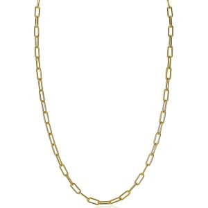 ZINZI Gold Plated Sterling Silver Paperclip Chain Necklace 45cm ZIC2202G